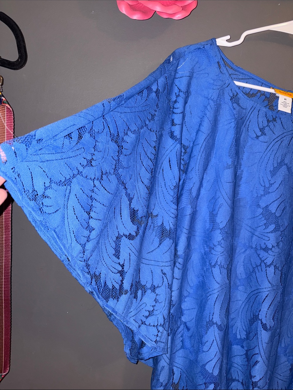 Ruby Rd. Royal Blue Lace-Overlay Tunic - Picture 4 of 7